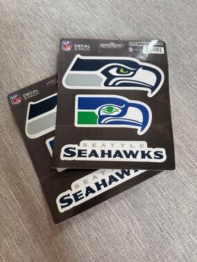 Seattle Seahawks Decal 3-Pack NFL Stickers Car Laptop NEW (2-sheets)